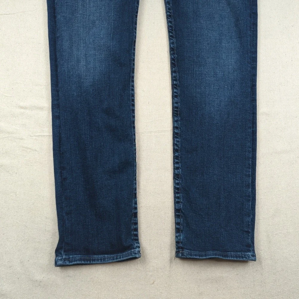 True Religion Jeans Mens 36x32 Blue Rocco Relaxed Skinny Dark Wash